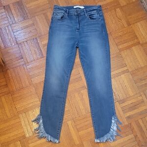 Hidden Women's Denim Jeans Frayed Fringe Raw Hem Size 28
